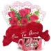 MB18-Mini Buquê 6 Rosas Vermelhas+Coração Grande "Eu Te Amo" 62x34+1Caneca de Polímero Sensação 325ml